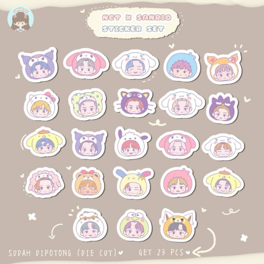 Sanrio Nct Dream Nct 127 WayV สมาชิกทั้งหมดสติกเกอร์น่ารัก 23 ชิ้น