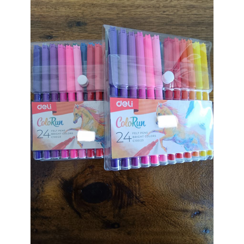 DELI COLOR RUN 24 FELT PENS BRIGHT COLORS C100 23