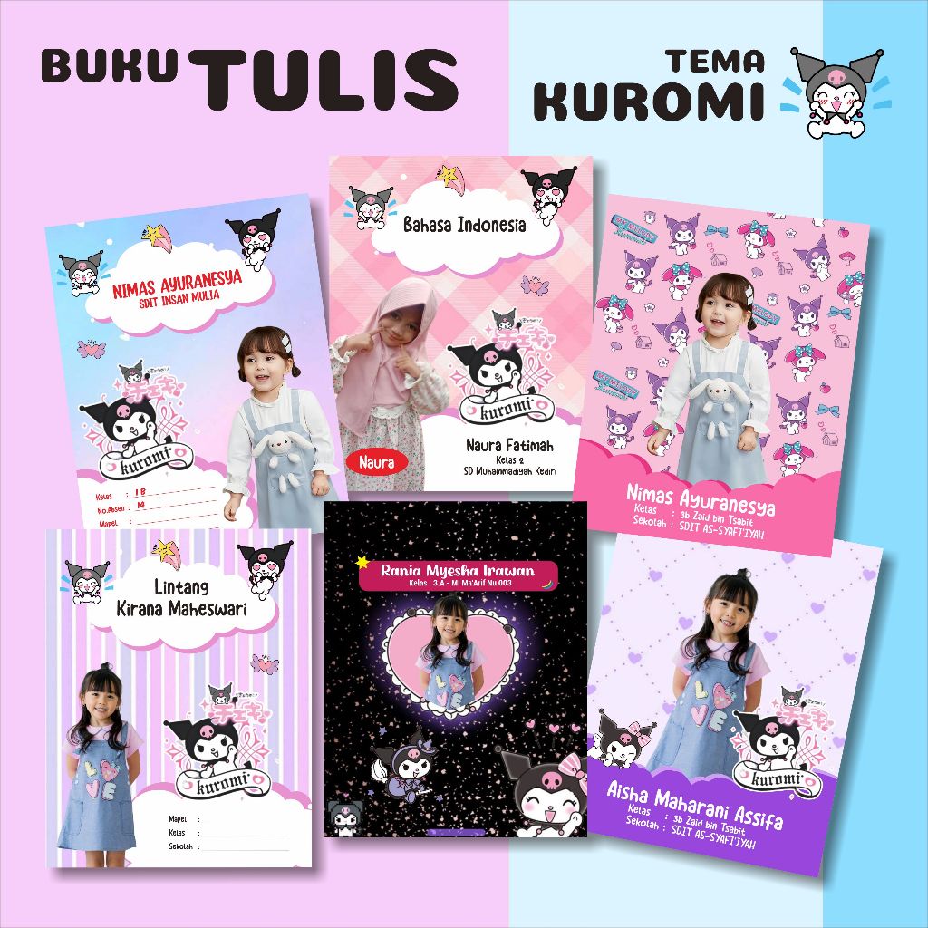 [38 แผ่น] A5 KWARTO CUSTOM KUROMI SANRIO โน๊ตบุ๊ค | CUSTOM SIDU VISION KIKY โน๊ตบุ๊ค