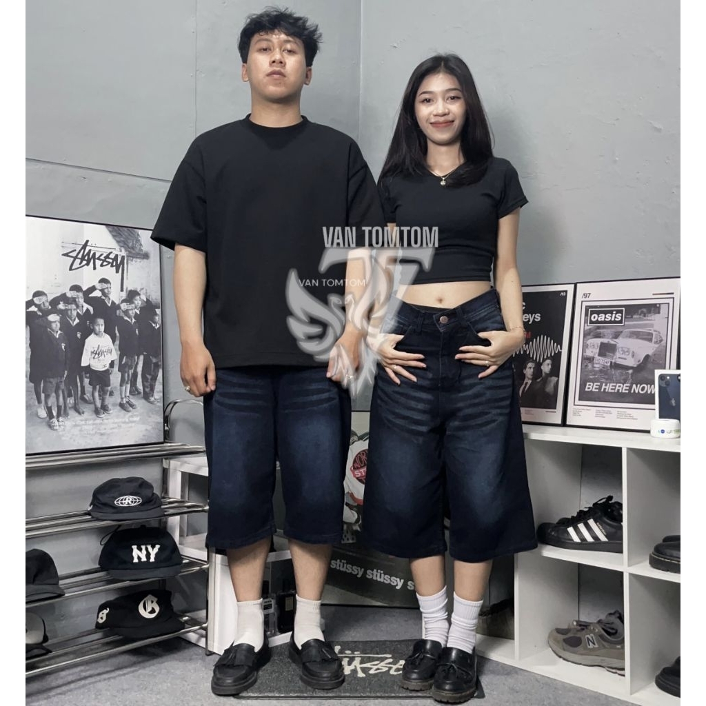Jorts Wide Short Jeans Baggy Skater Unisex Skena