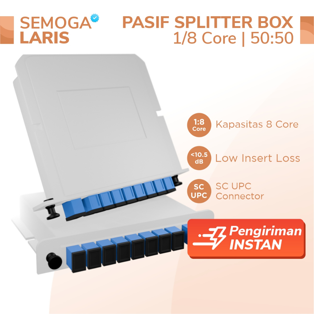 Passive Box 1:8 SC UPC <10.5dB G657A2 - Passive Spliter ODP 8 Core - Fiber optic Splitter FTTH Adapt