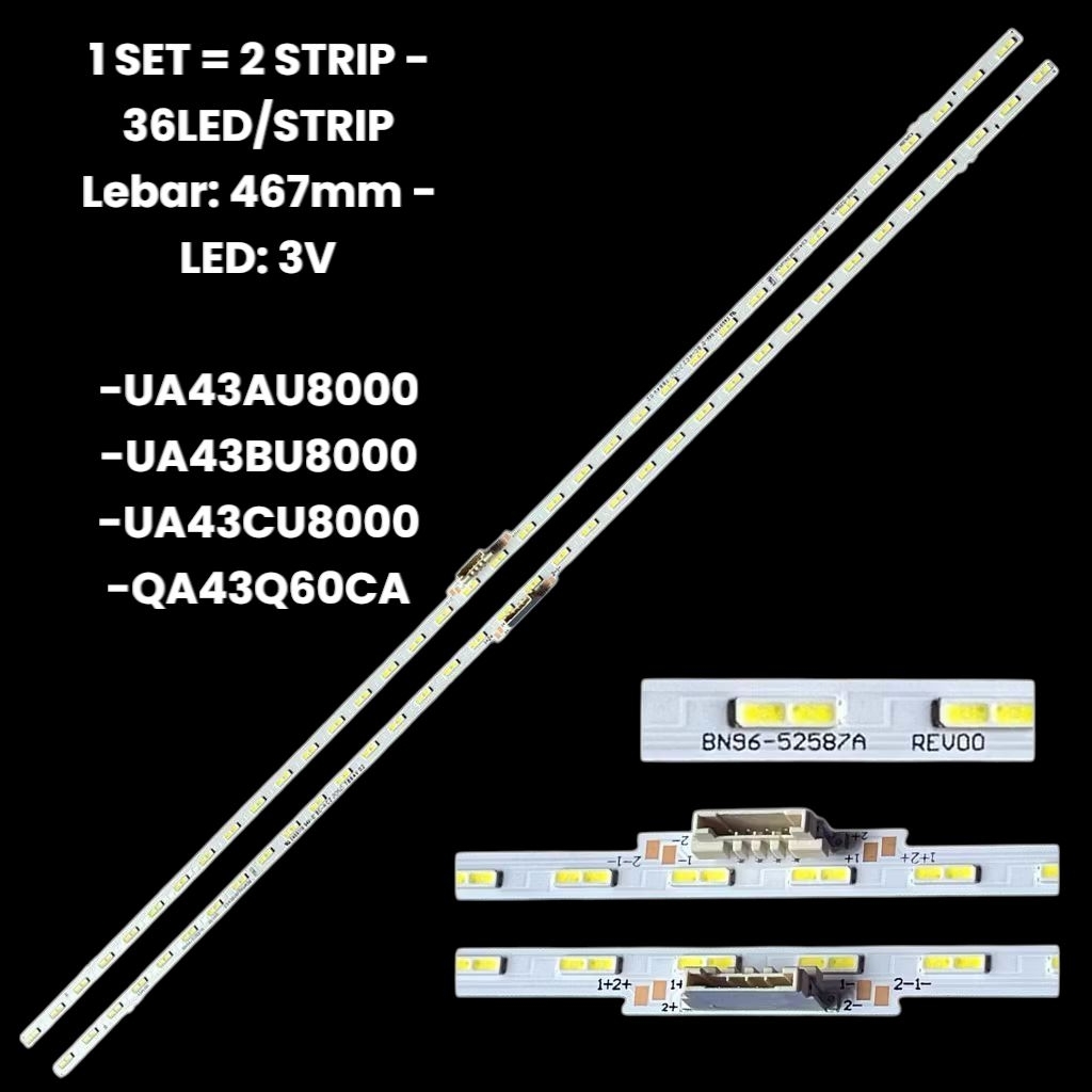 BACKLIGHT SAMSUNG.-UA43AU8000-UA43BU8000-UA43CU8000-QA43Q60CA
