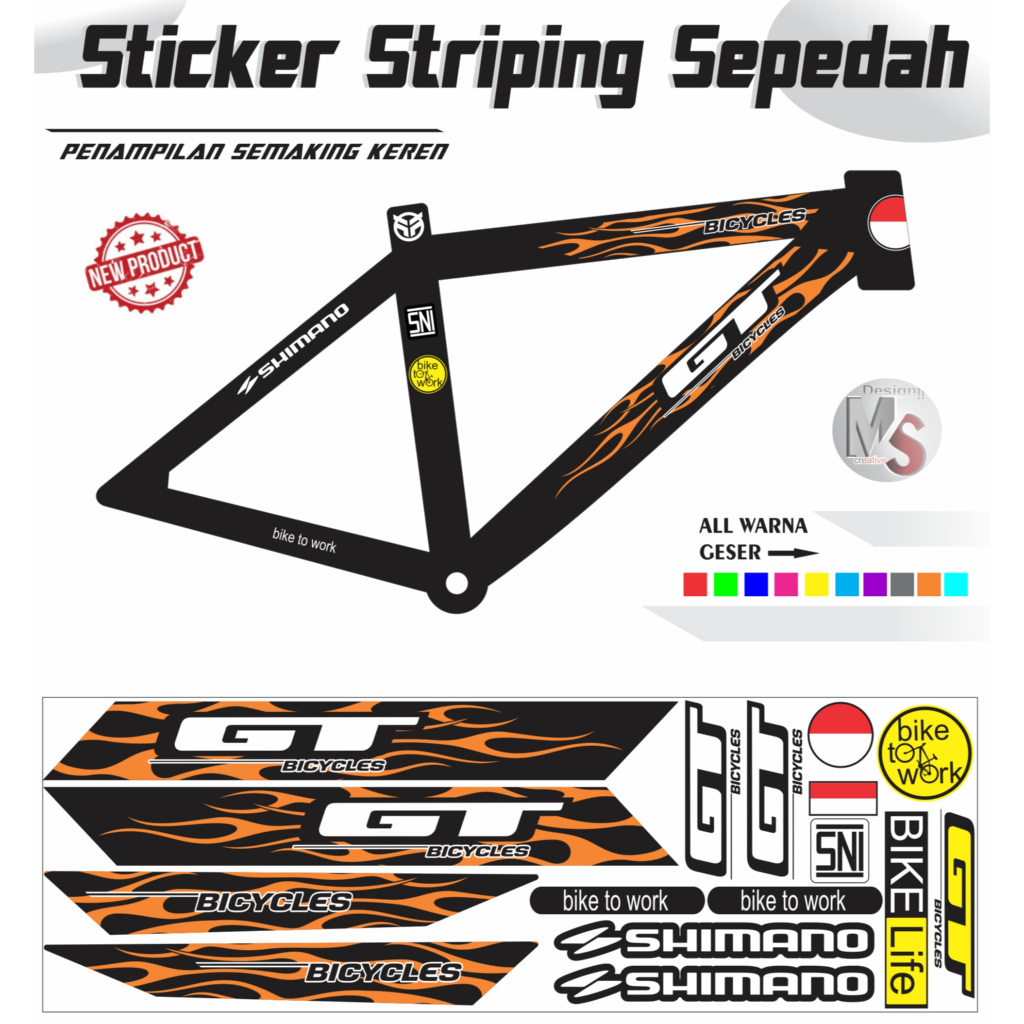ชุดสติ๊กเกอร์จักรยาน Striping Bike GT EXTREME STYLE Y65