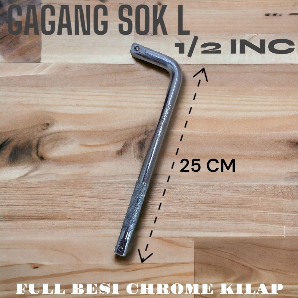 10INC L-SOCKET HANDLE 1/2INC HEAD SIZE GLOSSY CHROME L6005