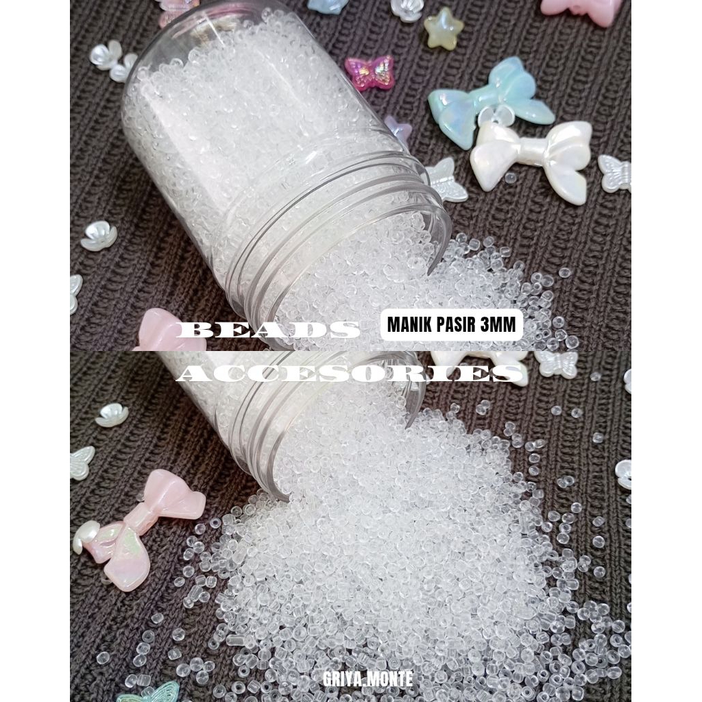 (เนื้อหา 20gr) ลูกปัดทราย DIY/ลูกปัดทรายคราฟ ขนาด 3mm & 4mm