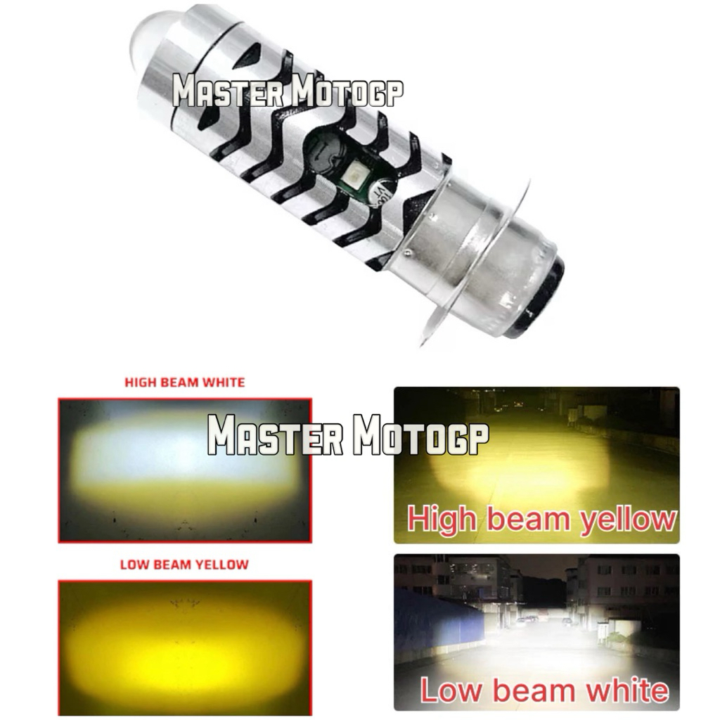BEST Motorcycle LED H6 Laser dusk blue หลอดไฟหน้า H6 P15D dusk laser LED BEBEK MATIC P15D