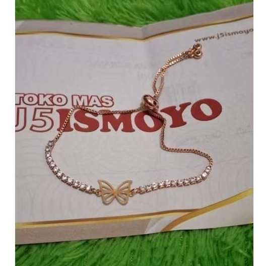 MATA สร้อยข้อมือเชือกตาผีเสื้อสีโรสโกลด์ 0.1 กรัม Semaer Ismoyo J5