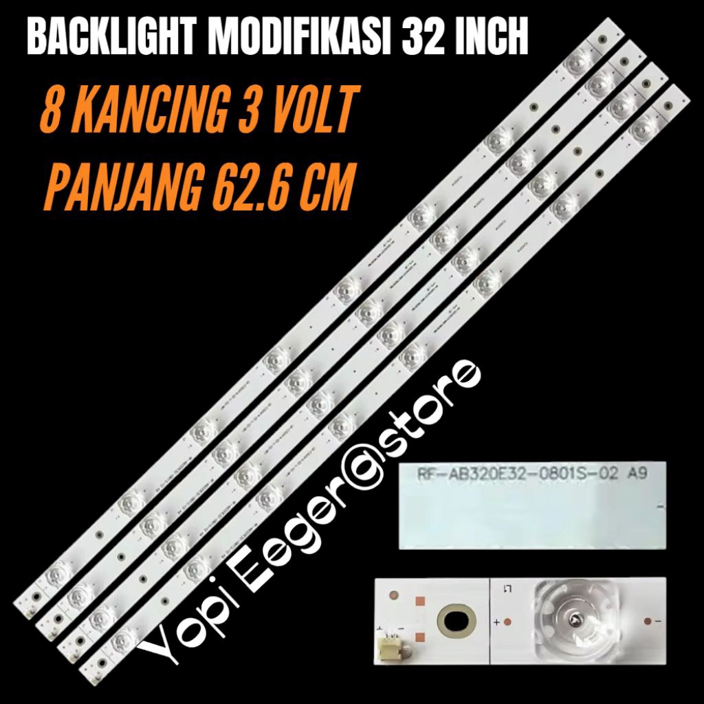 UNIVERSAL LED TV BACKLIGHT ดัดแปลง 32 นิ้ว 8LED 3VOLT LED TV