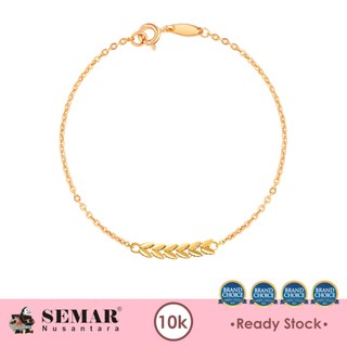 Gelang Emas Shiny Lorenia Willa Leaf Gold 10K Semar Nusantara