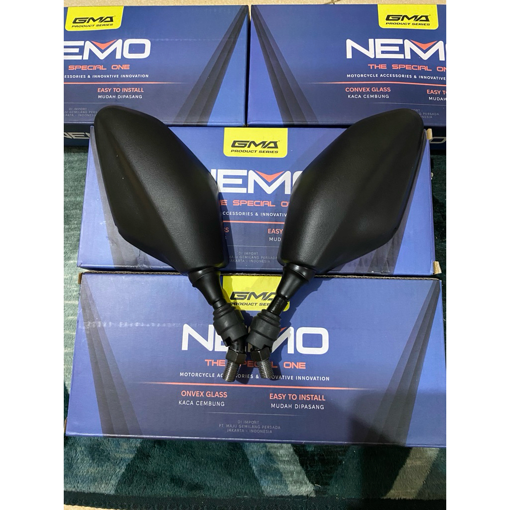 Xmax NEMO กระจกกลึง 3 นิ้ว ก้านสั้น Universal Honda Yamaha Vario Beat Pcx Genio Stylo, Aerox Mio Nmax รถจักรยานยนต์