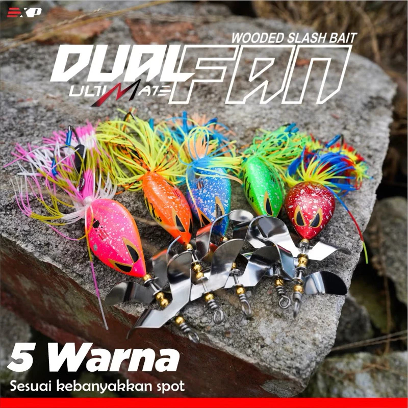 EXP DUAL FAN SLASH BAIT FISHING LURE ตกปลากบอ่อน อุปกรณ์ BAIT ไม้ก๊อกตกปลา BAIT