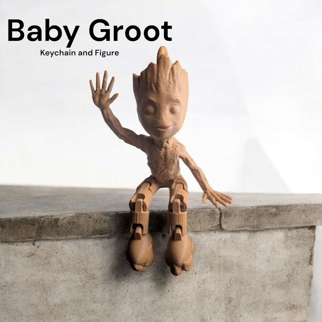 แอ็คชั่นฟิกเกอร์และพวงกุญแจ "Baby Groot" อุปกรณ์เสริมกุญแจ
