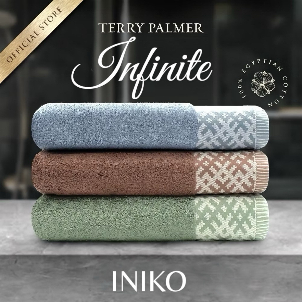 HDK-0102 Terry Palmer Infinite Bath Towel Iniko Motif 70x140cm * SUPER SOFT HIGH ABSORPTION *