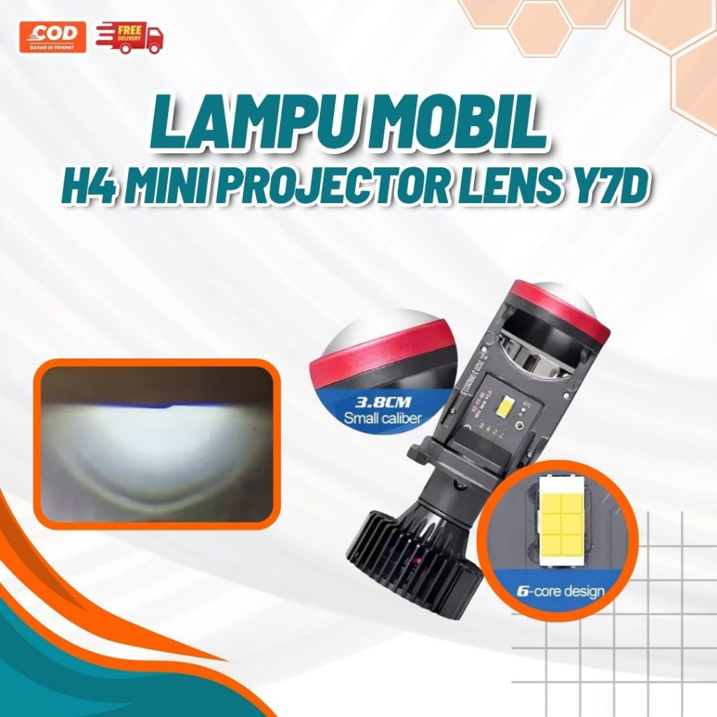 ไฟ LED H4 สว่างเป็นพิเศษสําหรับรถยนต์และรถจักรยานยนต์ | โปรเจคเตอร์ขนาดเล็ก Y7D ดั้งเดิม เดี่ยวและคู