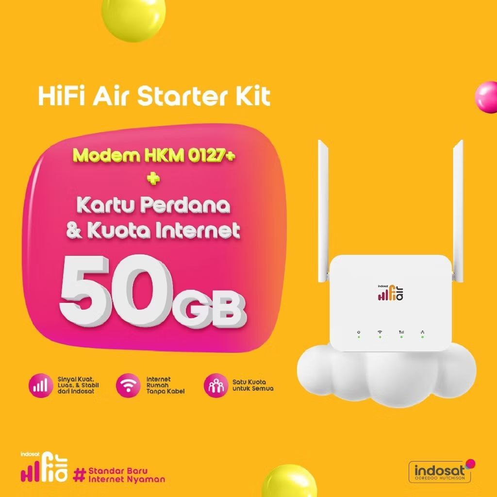 Indosat HiFi Air HKM 0127 Wifi Modem 4G LTE BONUS 50gb [30 วันแรก] [พร้อมในสีดํา]