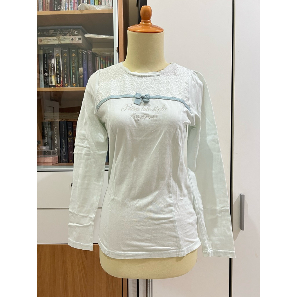 Mezzopiano Top น่ารัก Kawaii Y2k Vintage Coquette Dollette Top