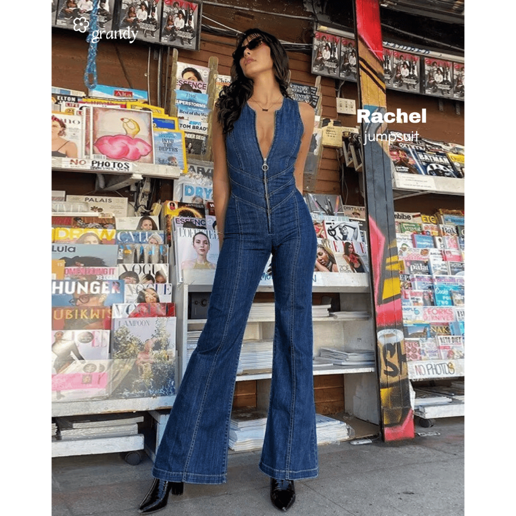 GRANDY - Rachel Denim Jeans Jumpsuit / Denim Overall Jeans จั๊มสูทผู้หญิง