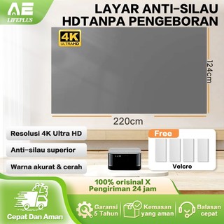 AE 100 Inch Kain Layar Proyektor Anti-light Ambient Screen Curtain Sudut 16:9