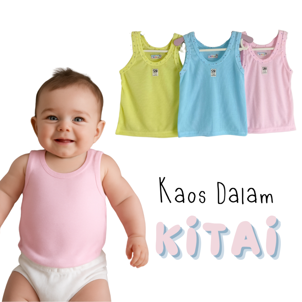 1 ชิ้น 3 ชิ้น 6 ชิ้น KITAI SINGLET UNDERSHIRT YOUCANSEE COLOR / BABY SINGLET / CHILDRENS SINGLET / B