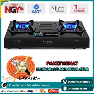 Kompor Gas NGY 2 Tungku / Terbaru NAGOYA doubel Tungku SNI + Free Selang paket PROMO