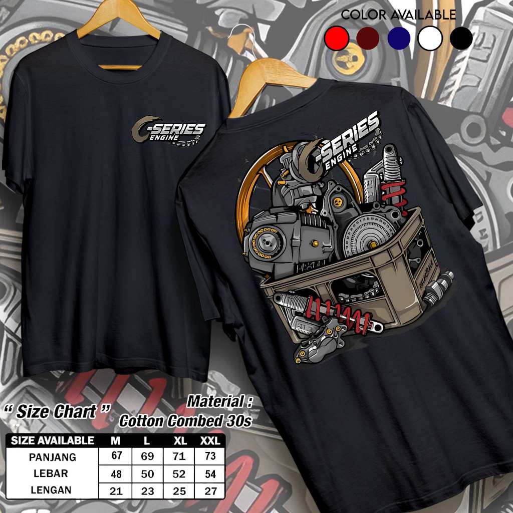 Original C-SERIES Motorcycle Supra Fit Supra X Astrea Grand Distro Top เสื้อยืด