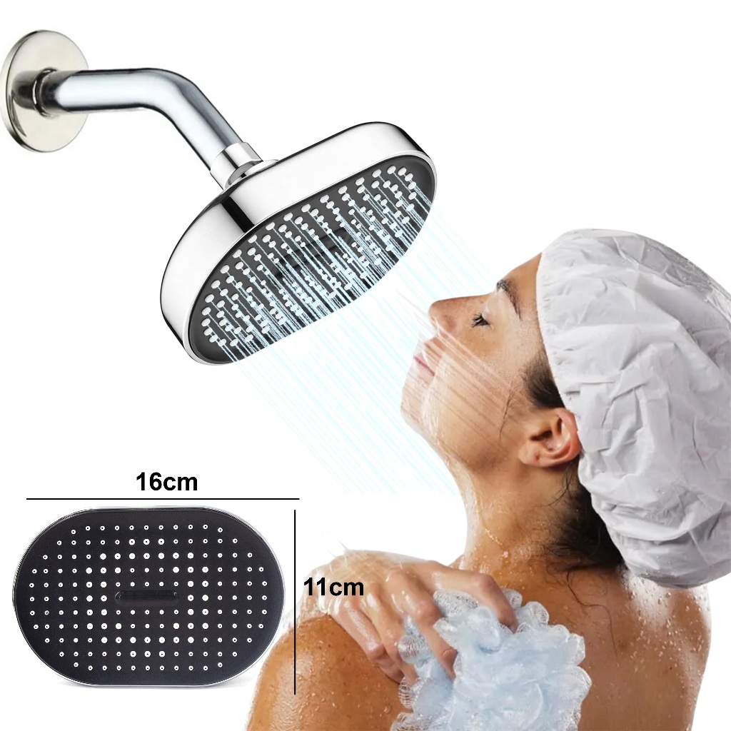 Homeneeds หัวฝักบัวทรงรี Abs Chrome DP-340