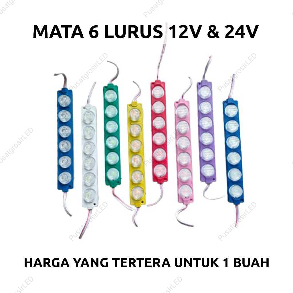 MATA Min.order 5 ชิ้น - 6 Eye Led Module Straight 12Volt/24Volt