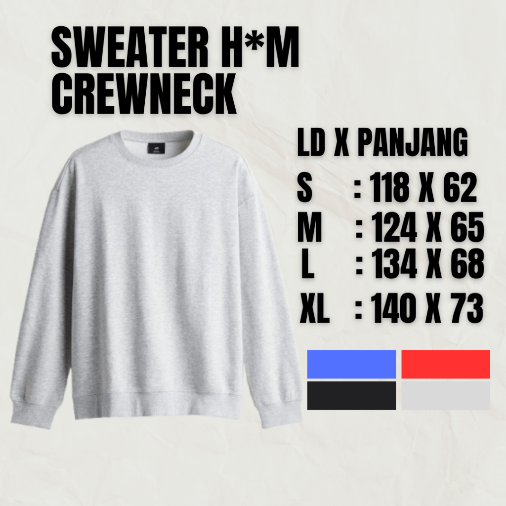 H&M PLAIN UNISEX CREWNECK SWETER