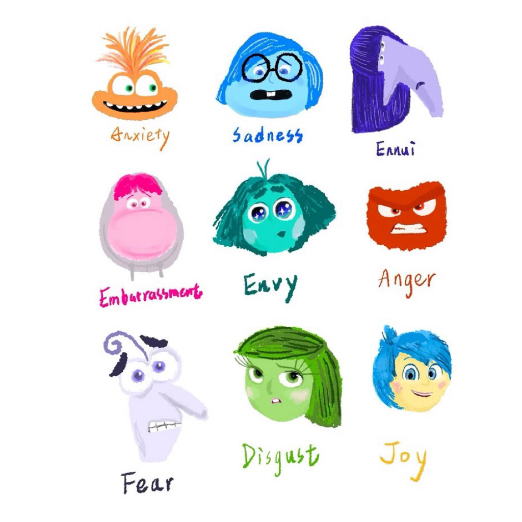 GANTUNGAN [olifa.id] ไม้แขวนเสื้อ Inside Out | กระเป๋า Character Inside Out Anger Sadness Joy ความวิ