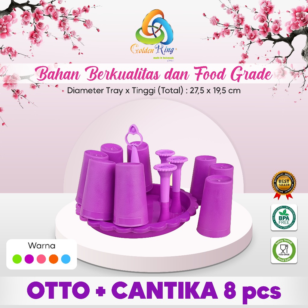 SET STAND GLASS OTTO / ที่วางแก้ว / แก้ว Cantika / OTTO + แก้วแก้วแคนติก้า 8 ชิ้น พลาสติก