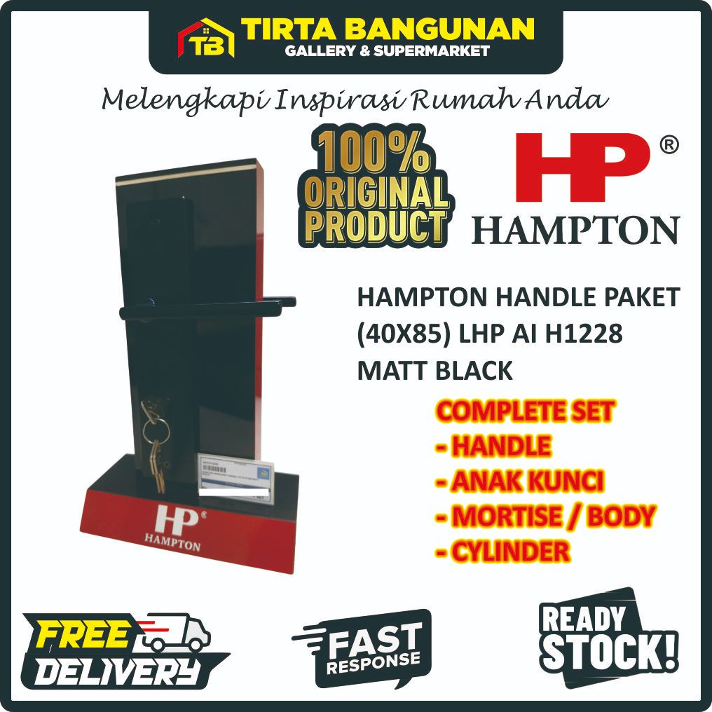 HAMPTON HANDLE SET PACKAGE LHP AI H1228 SIZE 40X85 MATT สีดํา
