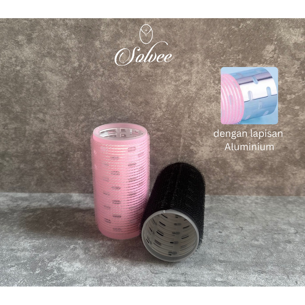 Solve Jumbo Velcro Aluminium Hair Roll - เครื่องม้วนผม Blow Stying Volume