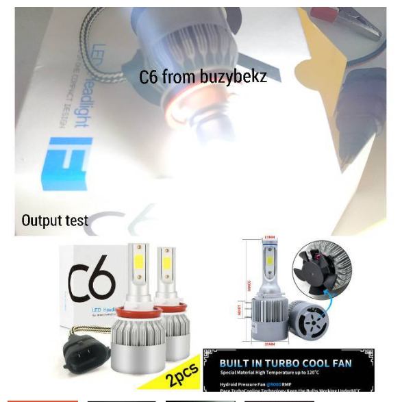ไฟหน้า Led Foglamp H11 H8 H9 H16 HB3 H4 Hir2 H1 H7 HB3 C6 Cob คู่
