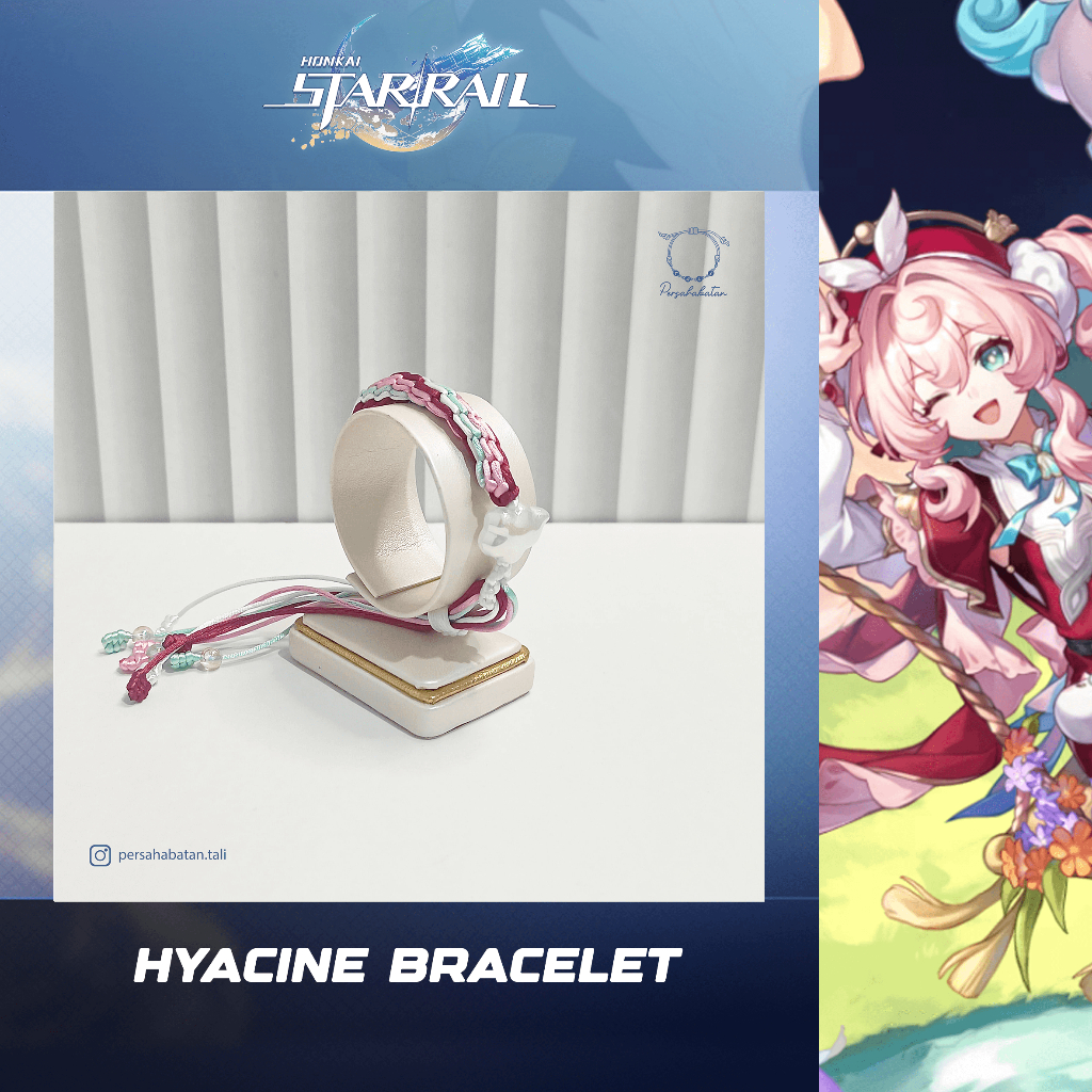 MERAH Hyacine Honkai Star Rail Bracelet สีชมพู แดง ขาว Tosca Mint Rope Bracelet