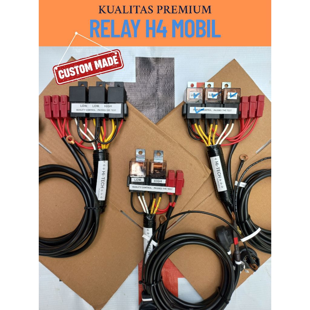 H4 WATT LARGE/BILED SELANOID/MINI BILED รถ RELAY ชุดสีขาว COPPER AWG CABLE