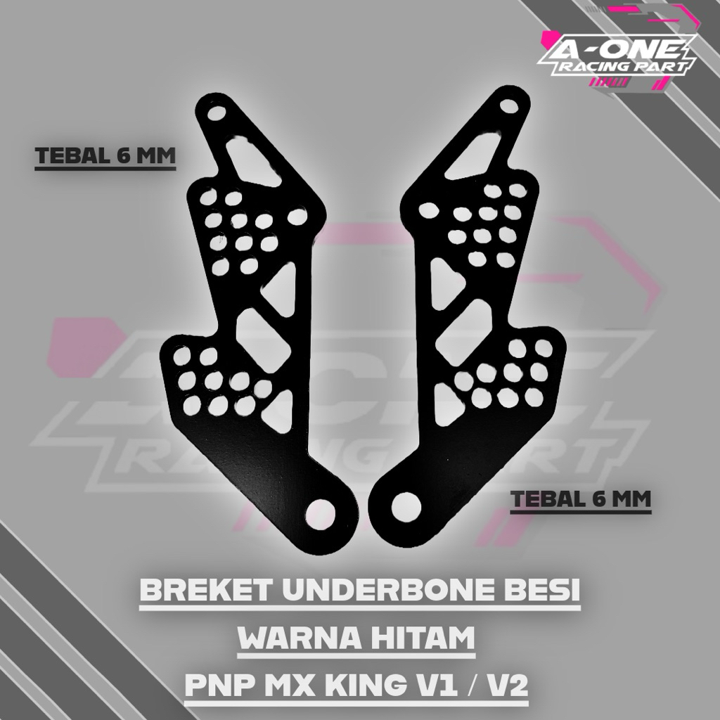 PNP MX King Black Iron A-One Underbone Footstep Breket (ฟรีสติ๊กเกอร์)