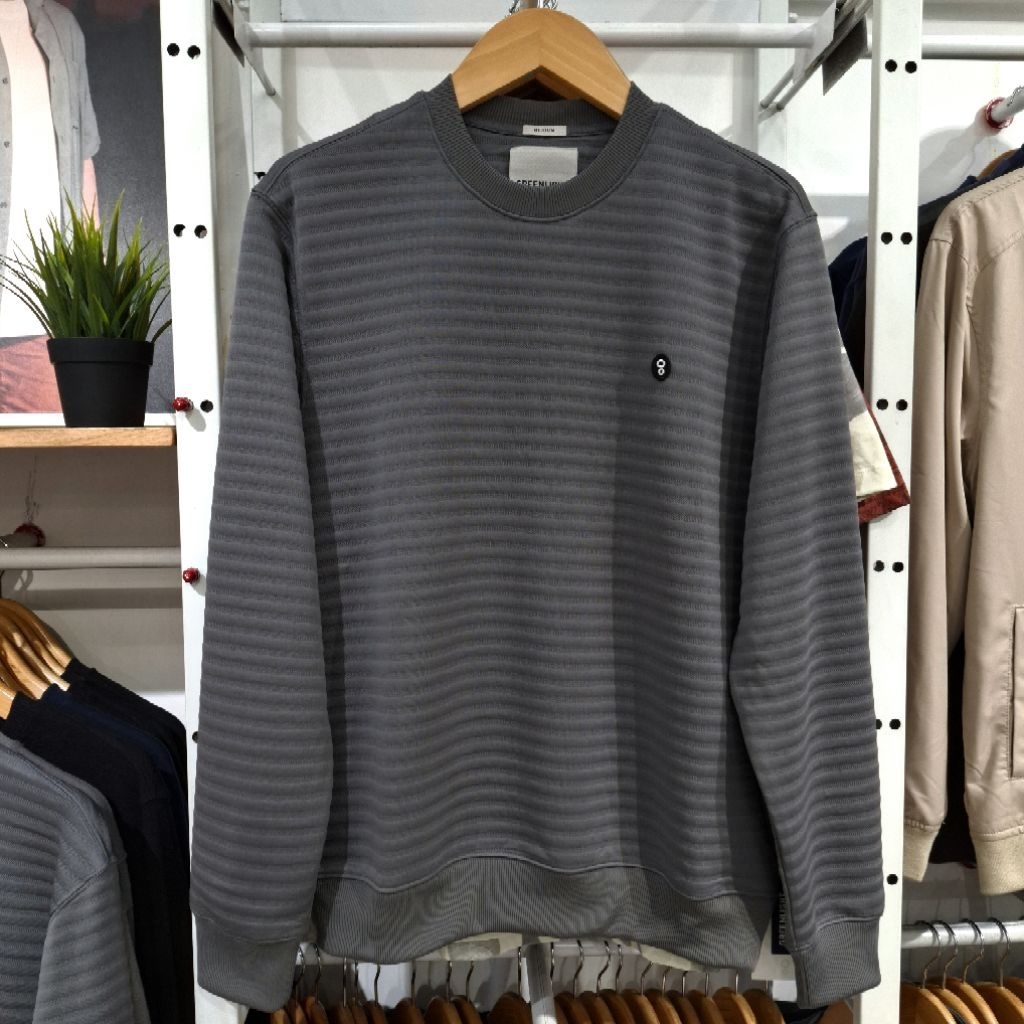 Greenlight Essential Mens Stripe Crewneck Regular Fit Original Jacket 040425