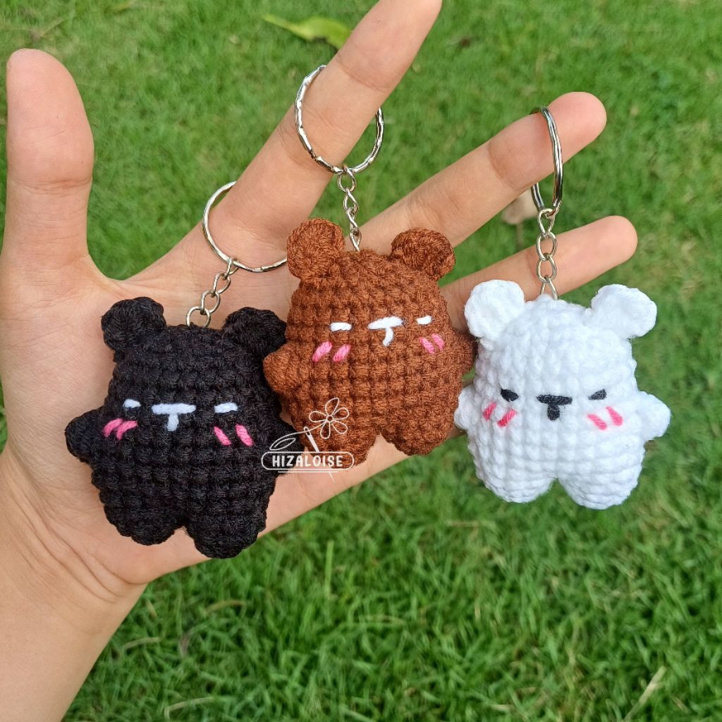 GANTUNGAN {HIZALOISE} พวงกุญแจหมีถัก | พวงกุญแจหมี โครเชต์ | พวงกุญแจ We Bear Bears Bagcharm