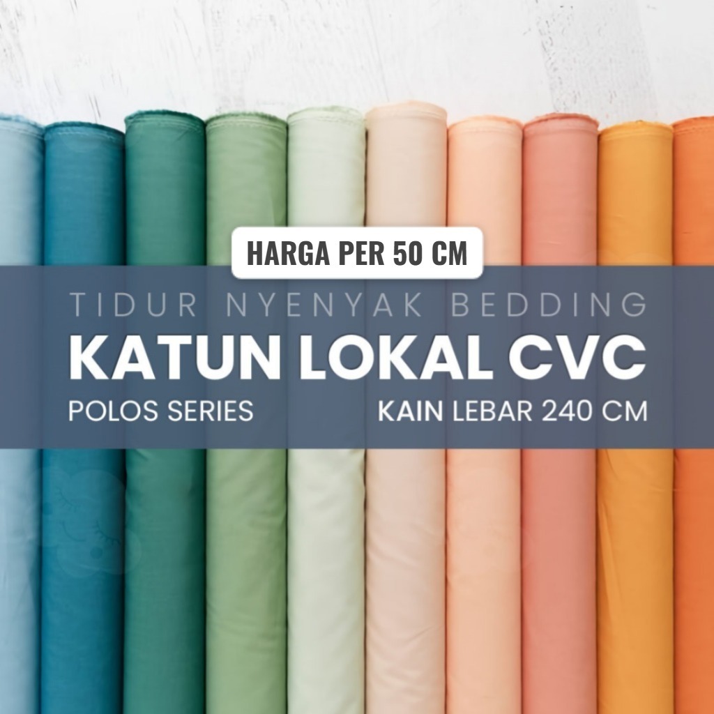 LOKAL KATUN PLAIN CVC ผ้าฝ้ายท้องถิ่นต่อ 50 ซม. PHOTO BACKGROUND INNER DUVET BACKDROP PREMIUM COLLAR