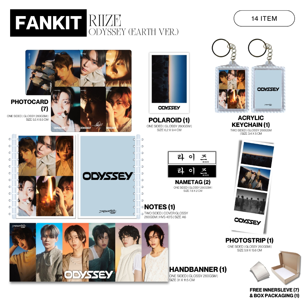 FANKIT RIZE ODYSSEY 14 รายการ KPOP UNOFFICIAL SHOTARO SUNGHAN EUNSEOK SEUNGHAN SOHEE แอนตัน WONBIN