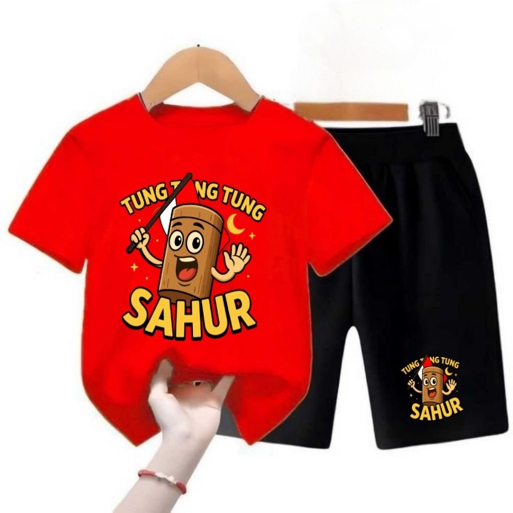 BOYS T-SHIRT SET//PREMPUAN, AGES 2-10 ปี, INDONESIAN INDEPENDENCE DAY MOTIF CODE.H.