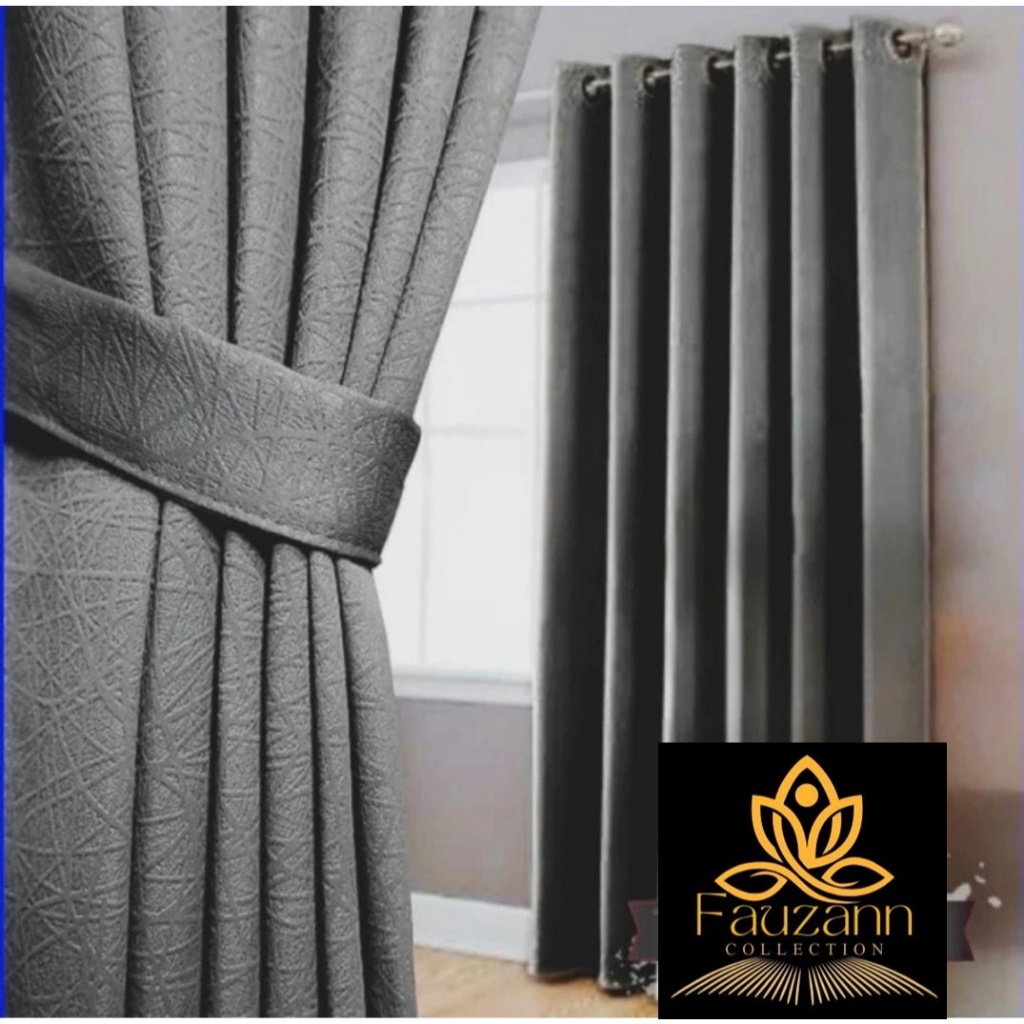 BLACKOUT CURTAINS IN GREY, 6 WAVES และ 12 WAVES