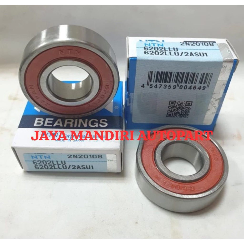 BEARING 6202 LU NTN หมวกยาง DIMENSIONS 15x35x11MM 6202 LLU NTN