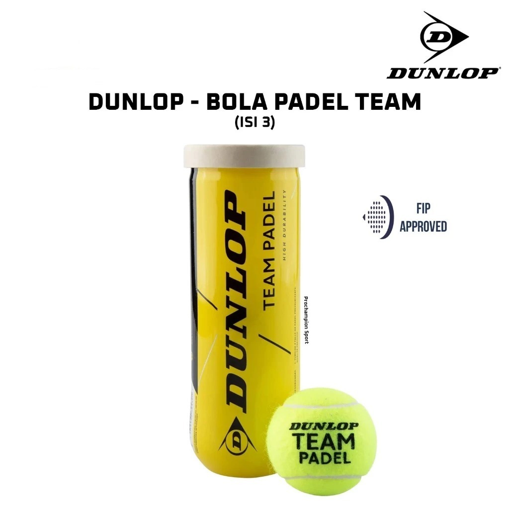 DUNLOP TEAM PADEL BALLS / PADEL BALLS (1 TUBE CONTAINS 3 BALLS)