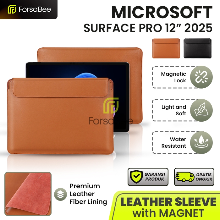 FORSABEE - ปลอกหนังสําหรับ Microsoft Surface Pro 12 2025 12" นิ้ว 2 in 1 Copilot + PC Tab กระเป๋าแท็