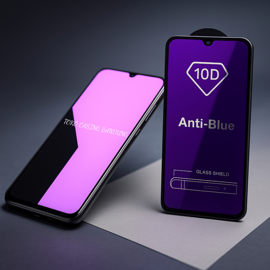 กระจกนิรภัยสีฟ้าป้องกันรังสีทุกชนิดOppo A18 A17 A17K A16 A16S A16K A15 A15S A1K A3S A5S A12 A11K A52