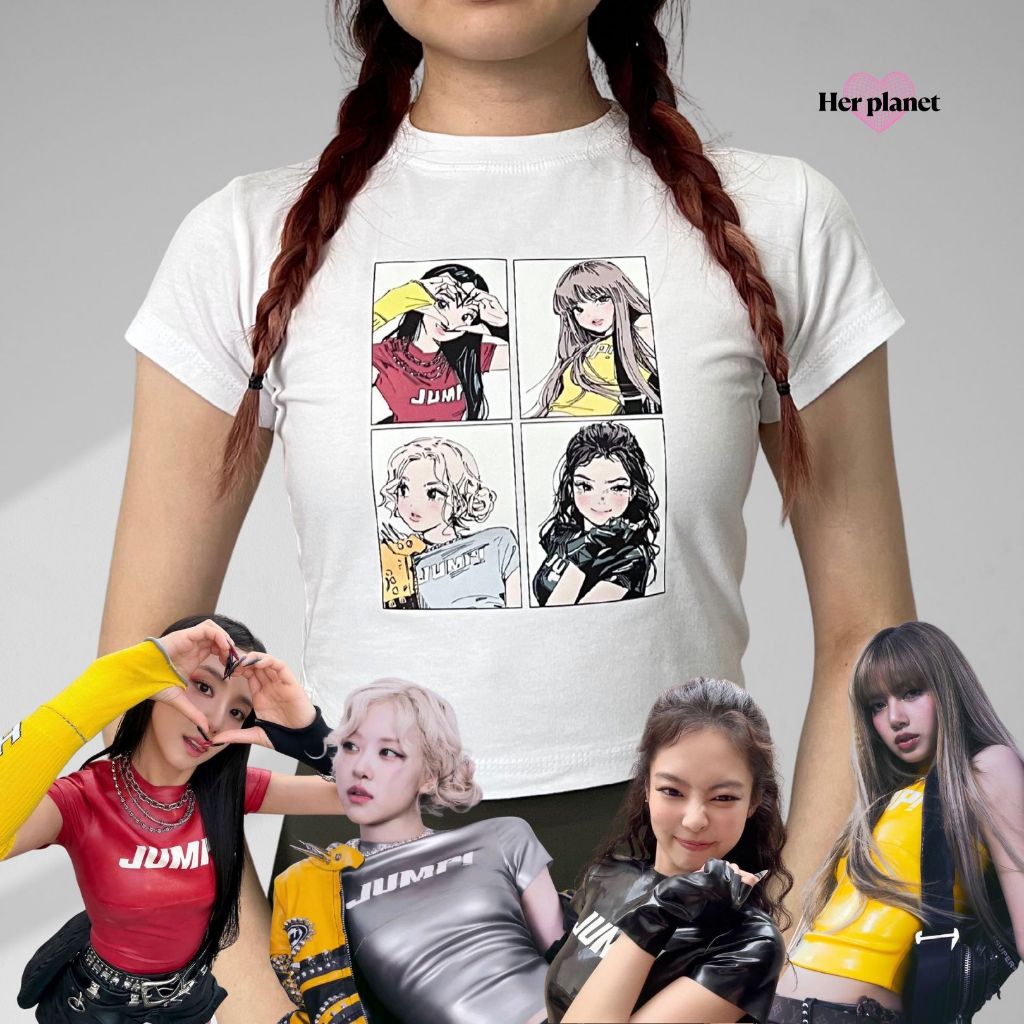 [Her Planet] Blackpink Fanart Crop Top Crop Tee Heavyweight 20s | เสื้อยืดแฟนอาร์ต Blackpink | เสื้อ