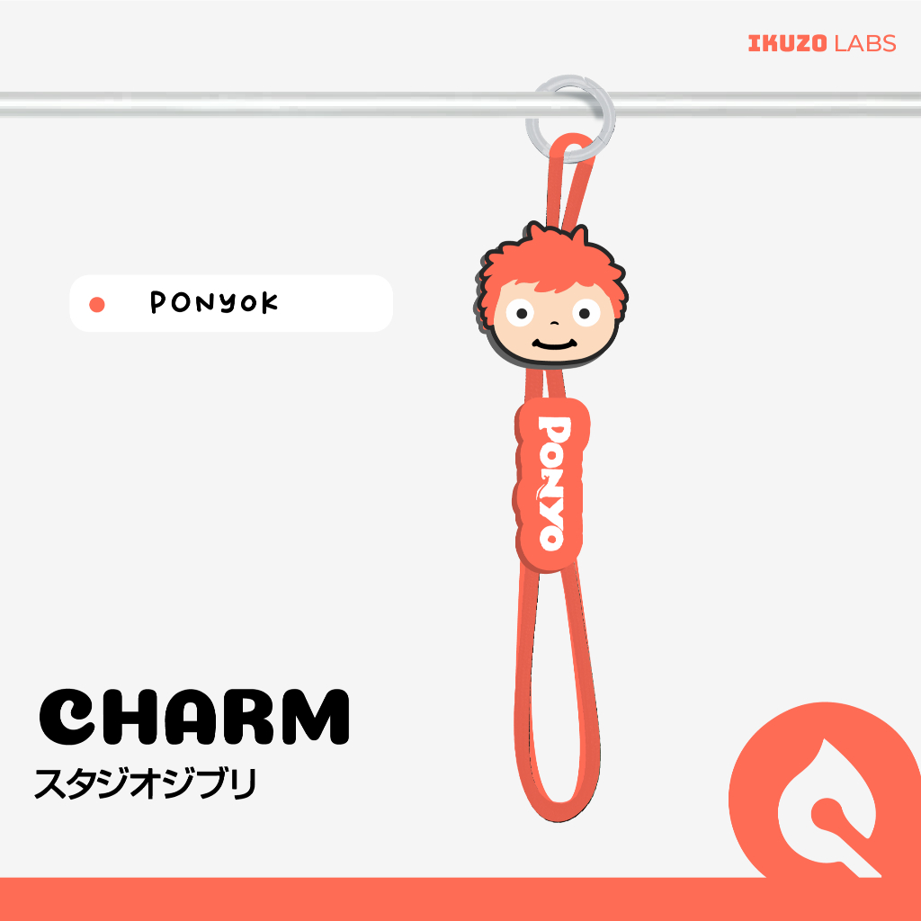 GANTUNGAN Ponyo Totoro Charm studio ghibliLucu Chubby พวงกุญแจรถจักรยานยนต์กระเป๋ารถ paracord ghibli