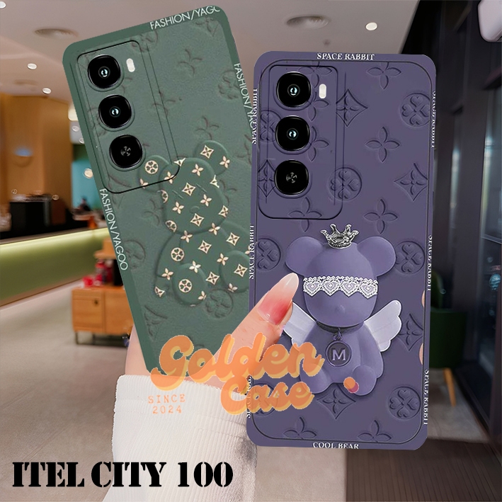 [GCS555] เคส ITEL CITY 100 2025 ใหม่ล่าสุด Cool Cute Be4r Motif - เคสแฟชั่น เคส ITEL CITY 100 - ซิลิ
