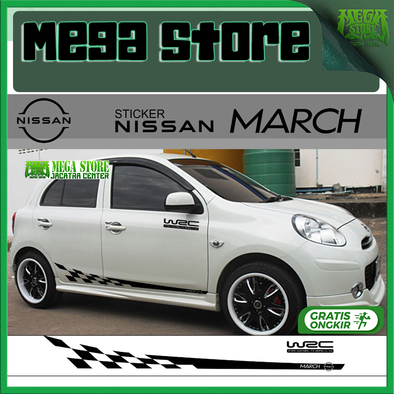 MEGASTORES สติ๊กเกอร์ Nissan March อุปกรณ์เสริม Nissan March